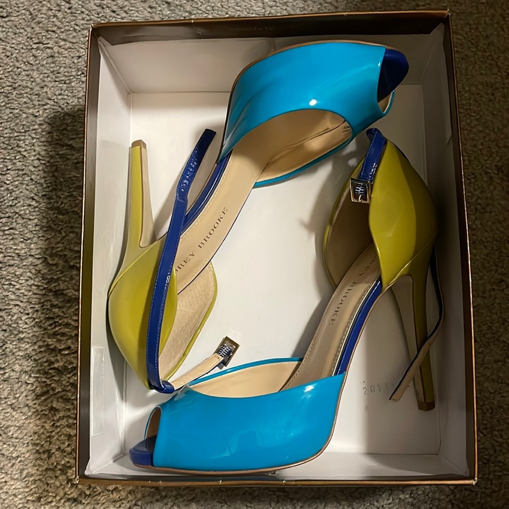 Audrey Brooks Patent Leather Multicolored Heels 8.5
